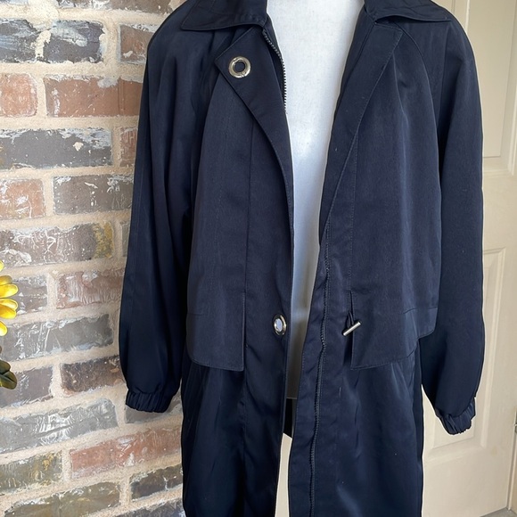 Fleet Street Adjustable Waist Coat Raincoat Waterproof Toggles Full Zip Sz Small - Picture 6 of 11